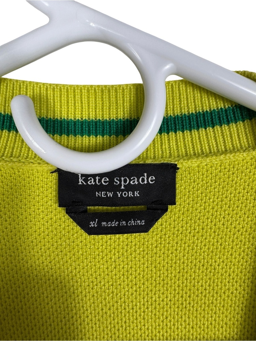 Kate Spade 100% Wool Noel Cardigan, Wasabi, Size XL - Picture 11 of 14